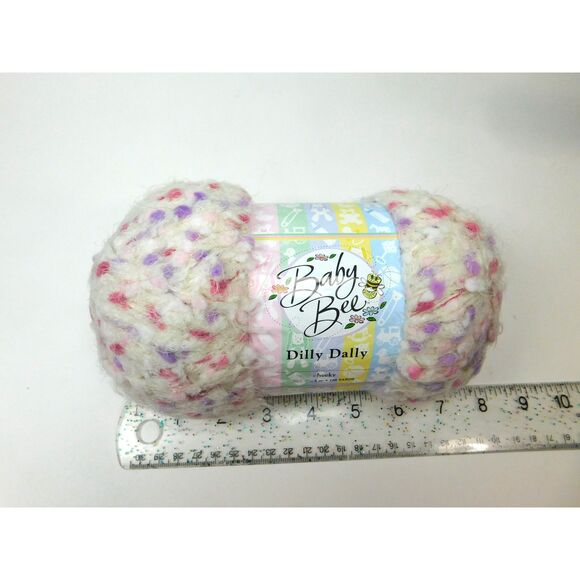 Baby Bee Yarn Skein White Pink Lilac 100% Polyamide 168 yds. - Picture 6 of 6